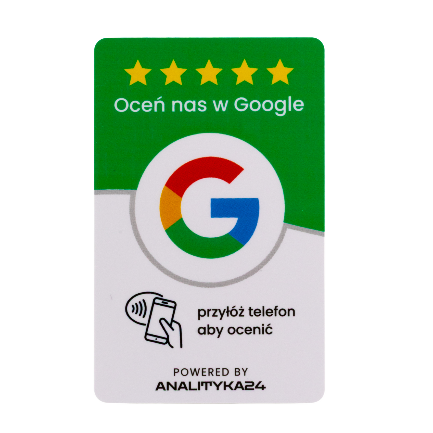 Karta NFC Google Reviews – kod QR, NFC, dwustronna