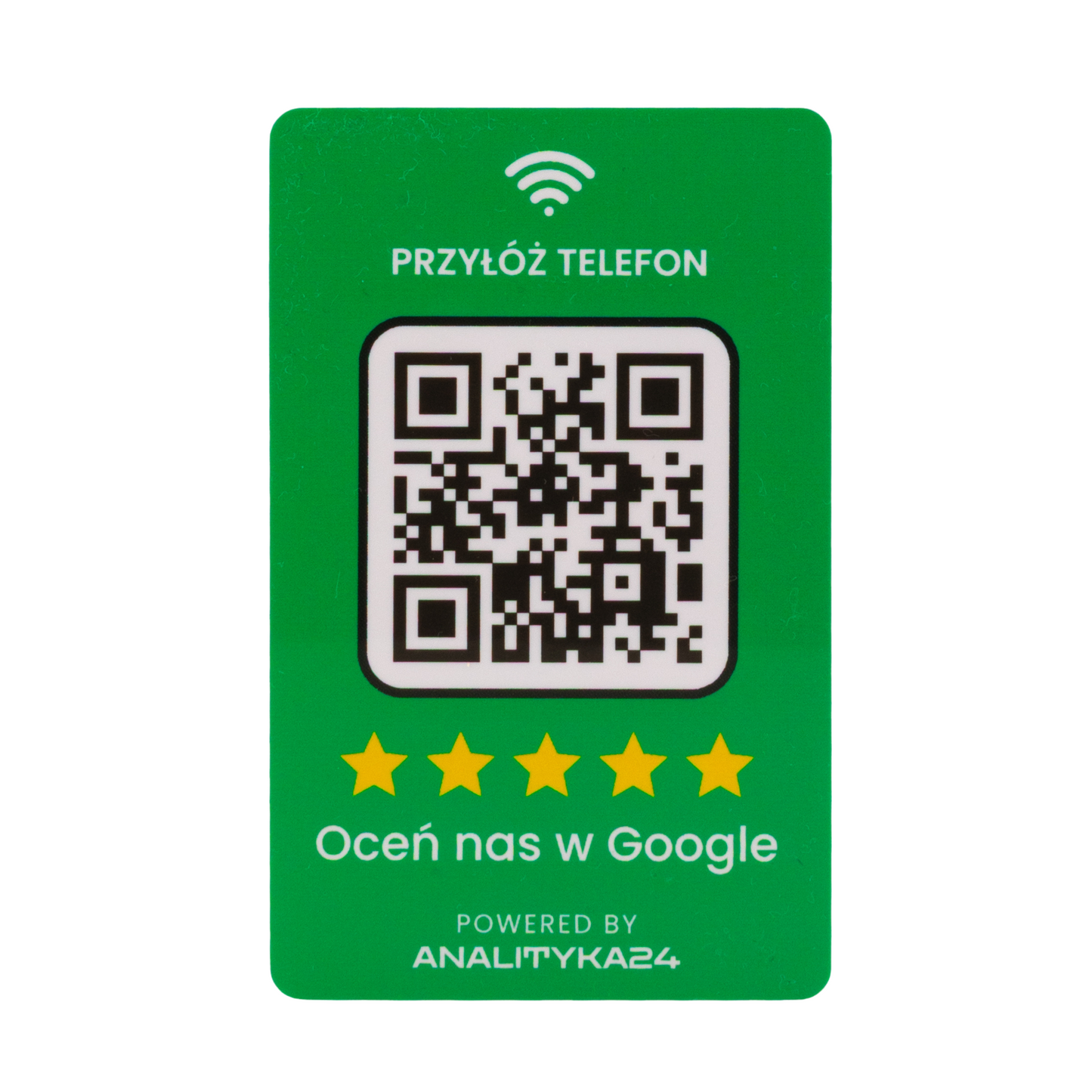 karta NFC z kodem QR z tyłu