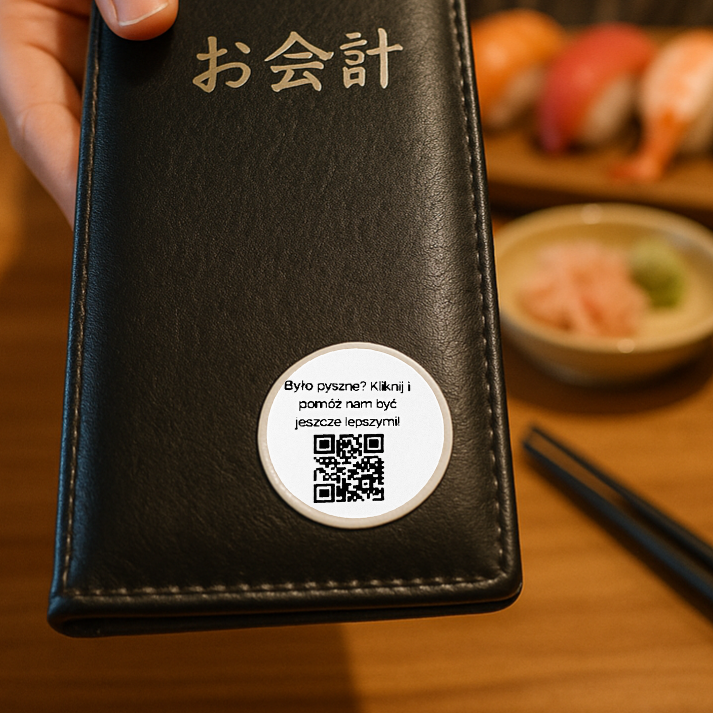 Naklejki QR do opinii Google 3 cm – było pysznie? dla restauracji i dostawy – zestaw 468 szt