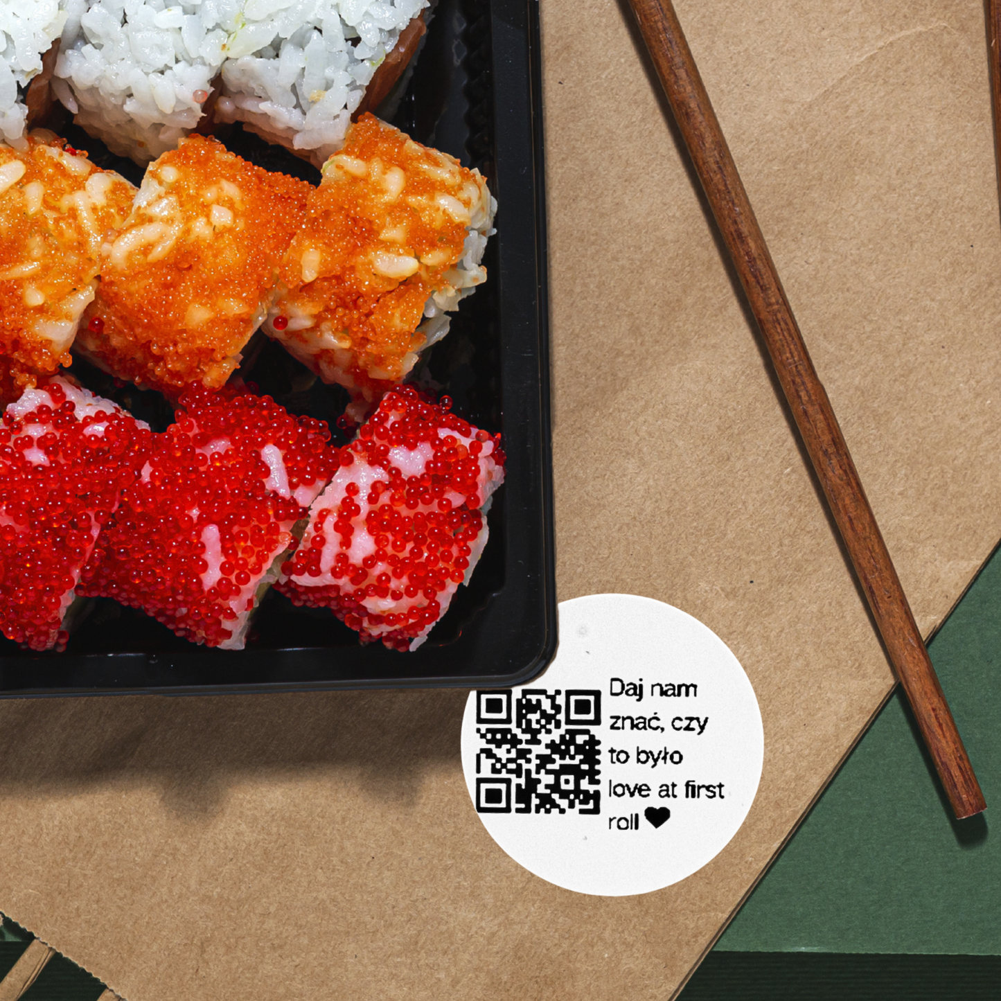 Naklejka QR opinie Google sushi bar restauracja recenzje klientów 3cm zestaw 468szt