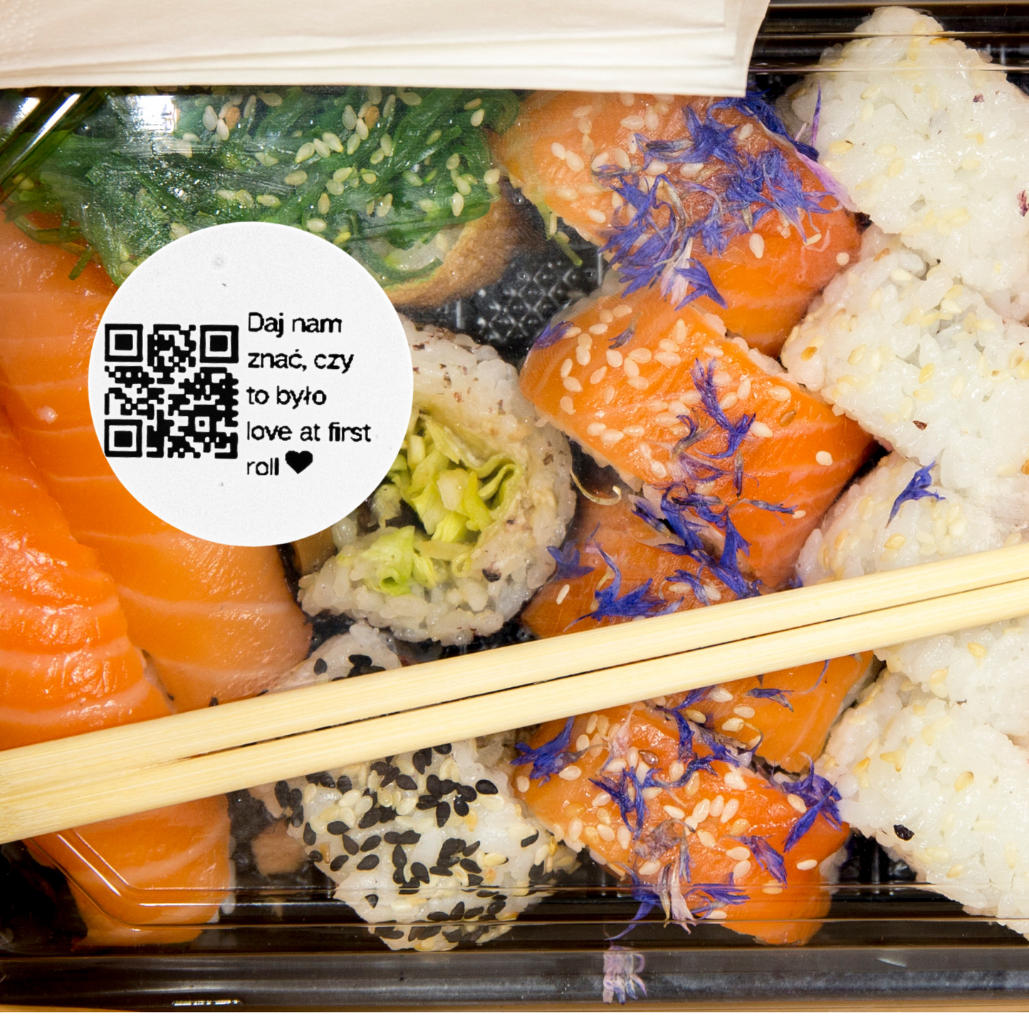 Naklejka QR opinie Google sushi bar restauracja recenzje klientów 3cm zestaw 468szt