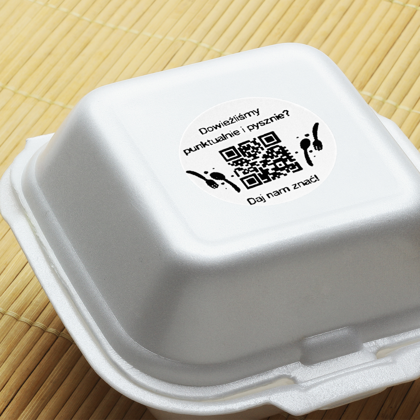 Naklejka z kodem QR do opinii Google 3 cm - daj nam znać dla dostawy – zestaw 468 szt