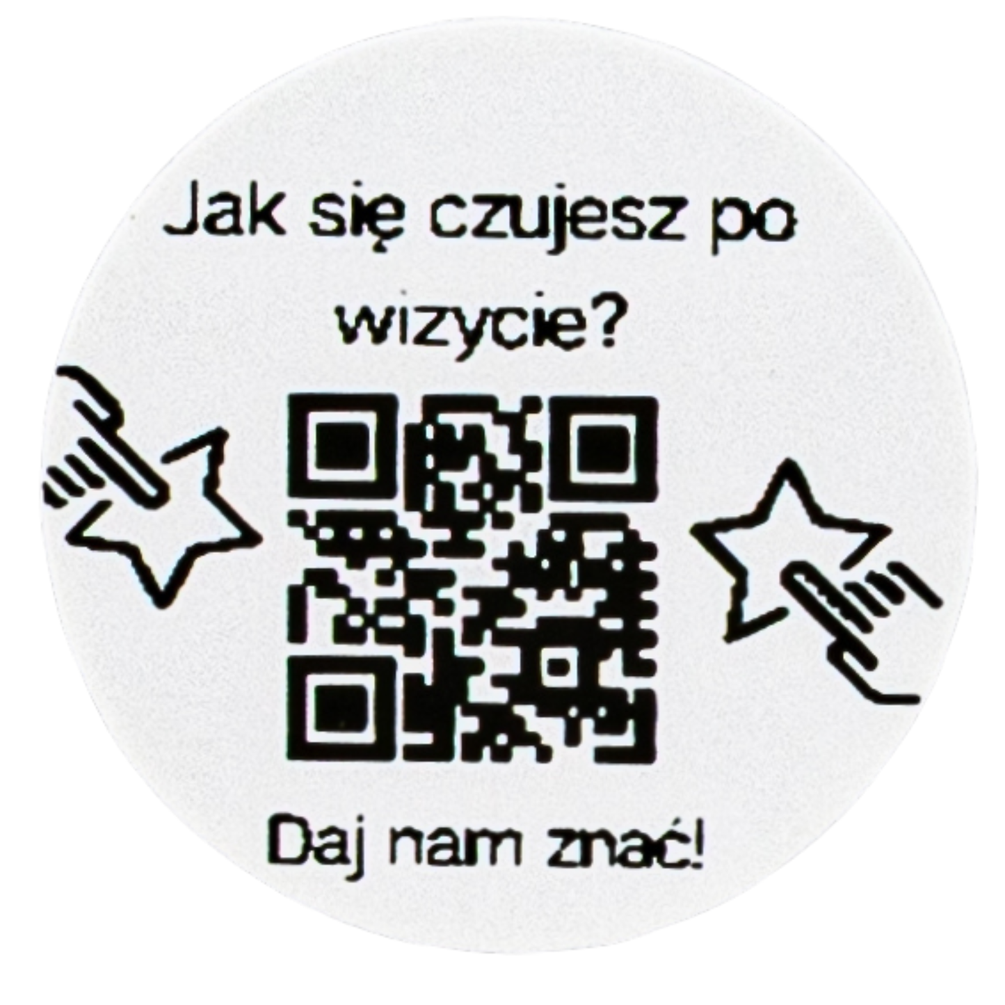 Naklejka QR opinie Google „Jak się czujesz po wizycie?” salon masażu spa 3cm zestaw 468szt