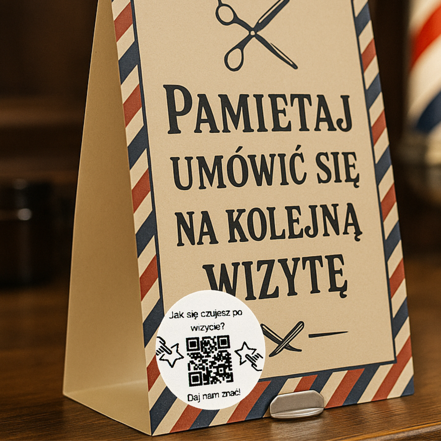 Naklejka QR opinie Google „Jak się czujesz po wizycie?” salon masażu spa 3cm zestaw 468szt