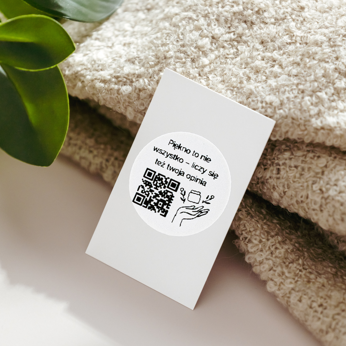Naklejka QR do opinii Google salon beauty więcej recenzji 3cm zestaw 468szt