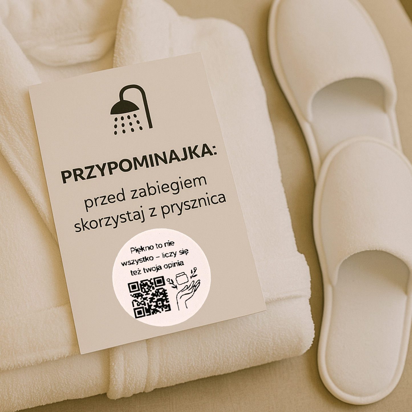 Naklejka QR do opinii Google salon beauty więcej recenzji 3cm zestaw 468szt