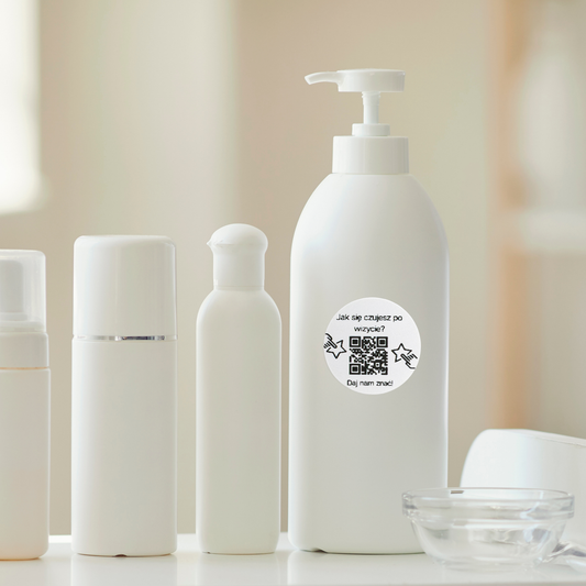 Naklejka QR opinie Google „Jak się czujesz po wizycie?” salon masażu spa 3cm zestaw 468szt