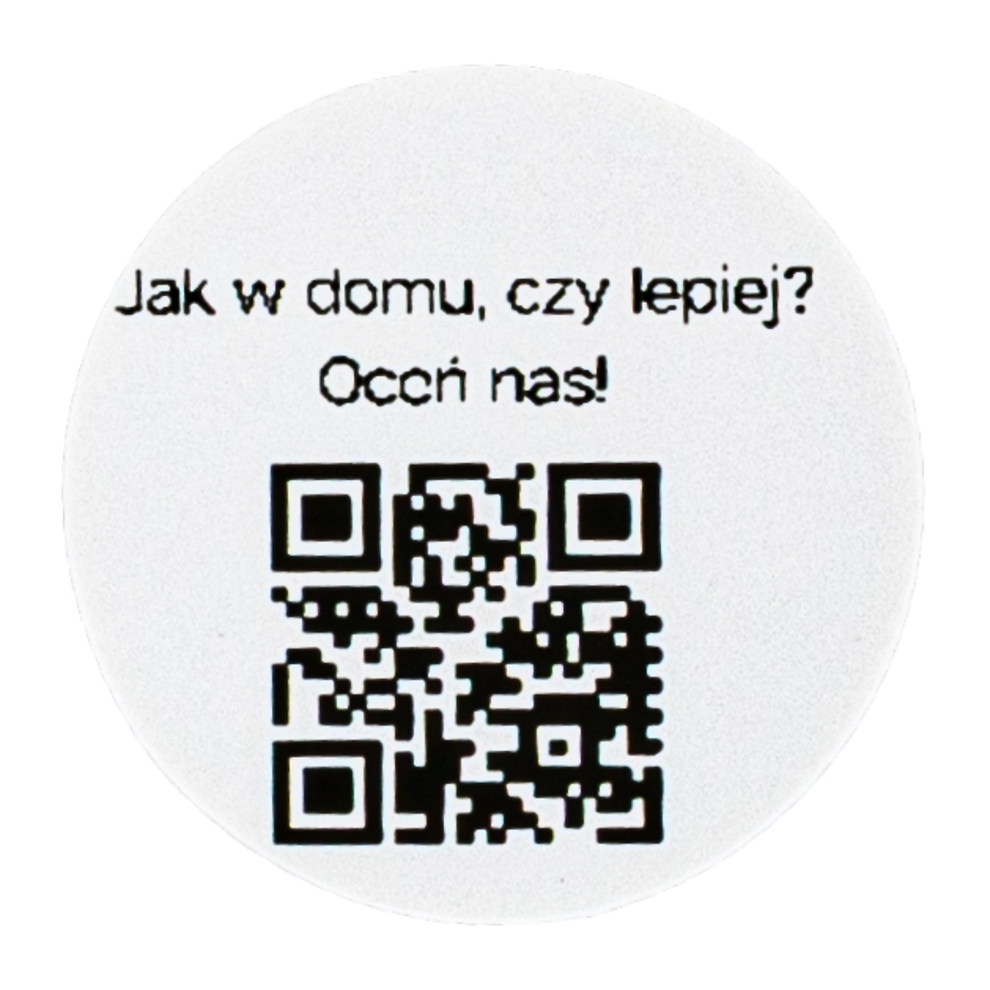 Naklejka QR opinie Google „Jak w domu, czy lepiej?” hotel pensjonat 3cm zestaw 468szt