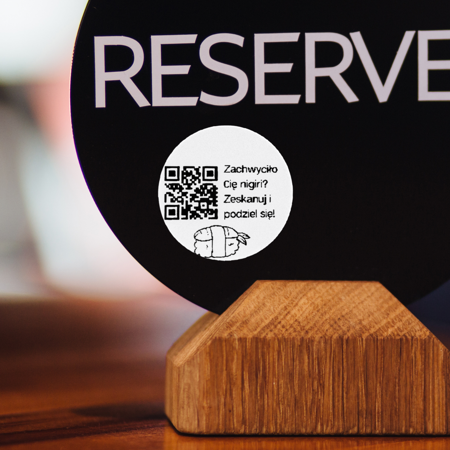 Naklejka QR opinie Google „Zachwyciło Cię nigiri?” sushi restauracja 3cm zestaw 468szt