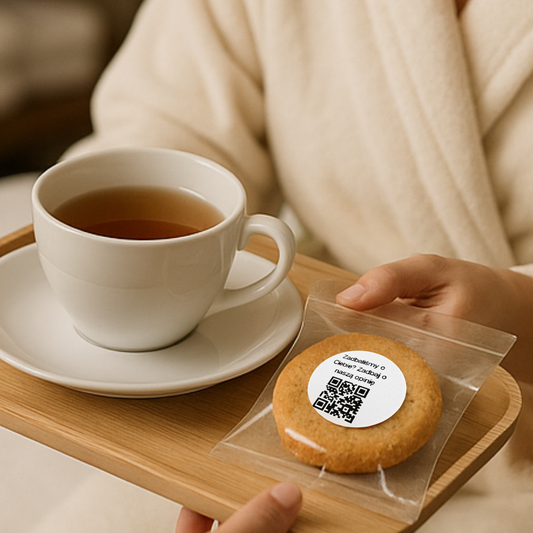 Naklejka QR opinie Google „Zadbaliśmy o Ciebie?” fryzjer barbershop 3cm zestaw 468szt