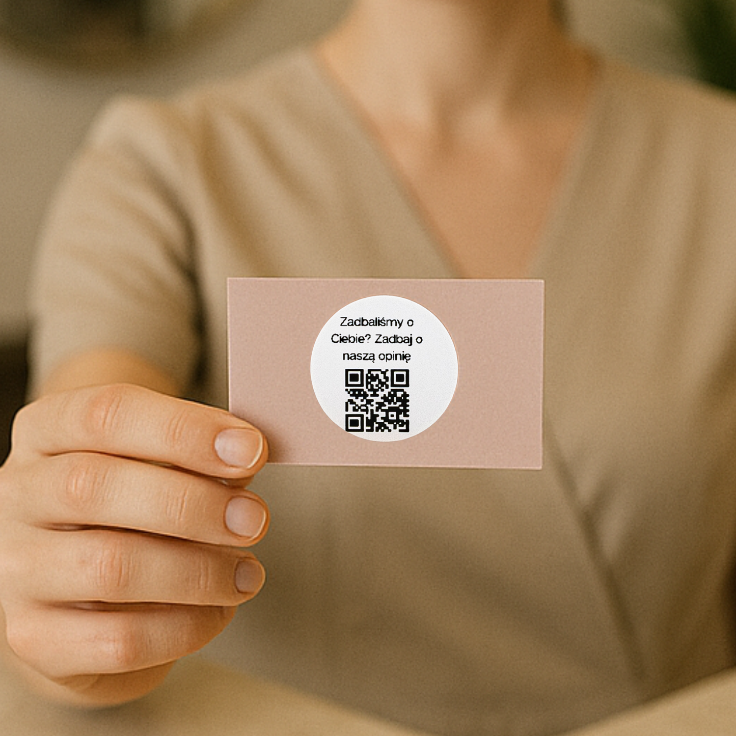 Naklejka QR opinie Google „Zadbaliśmy o Ciebie?” fryzjer barbershop 3cm zestaw 468szt