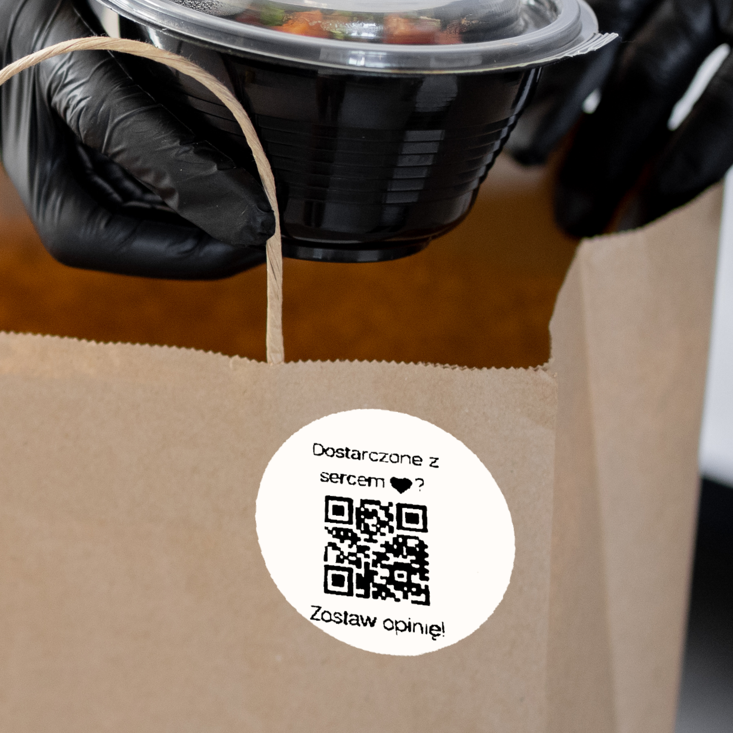Naklejki z kodem QR do opinii Google dla dostawy jedzenia 3cm zestaw 468szt