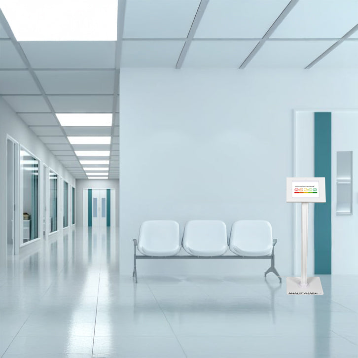 Interaktywny kiosk zwiększający liczbę google review i poprawiający obsługę klienta.