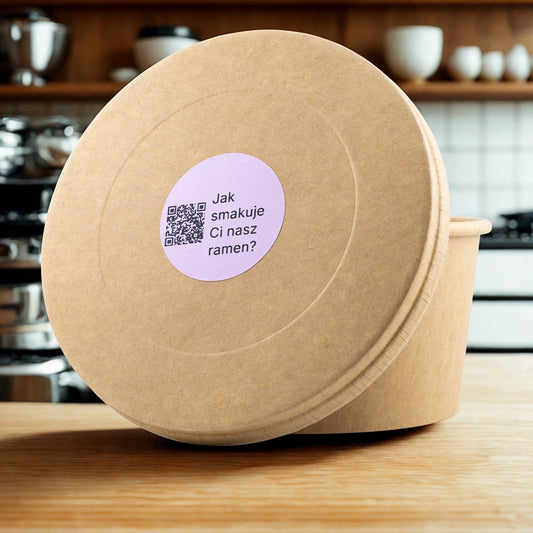 Naklejka z kodem QR do zbierania opinii gości restauracji