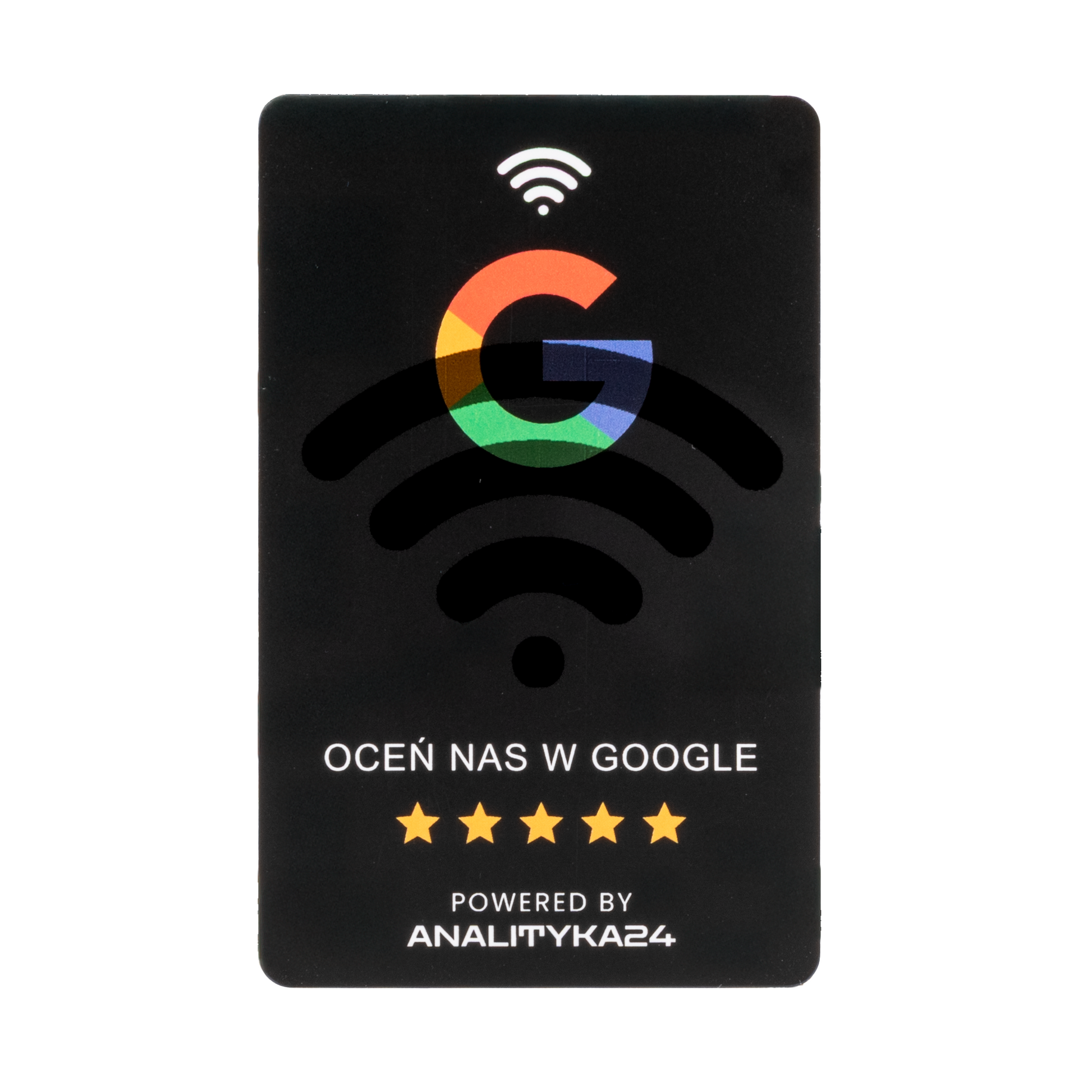 przód czarnej karty nfc na białym tle