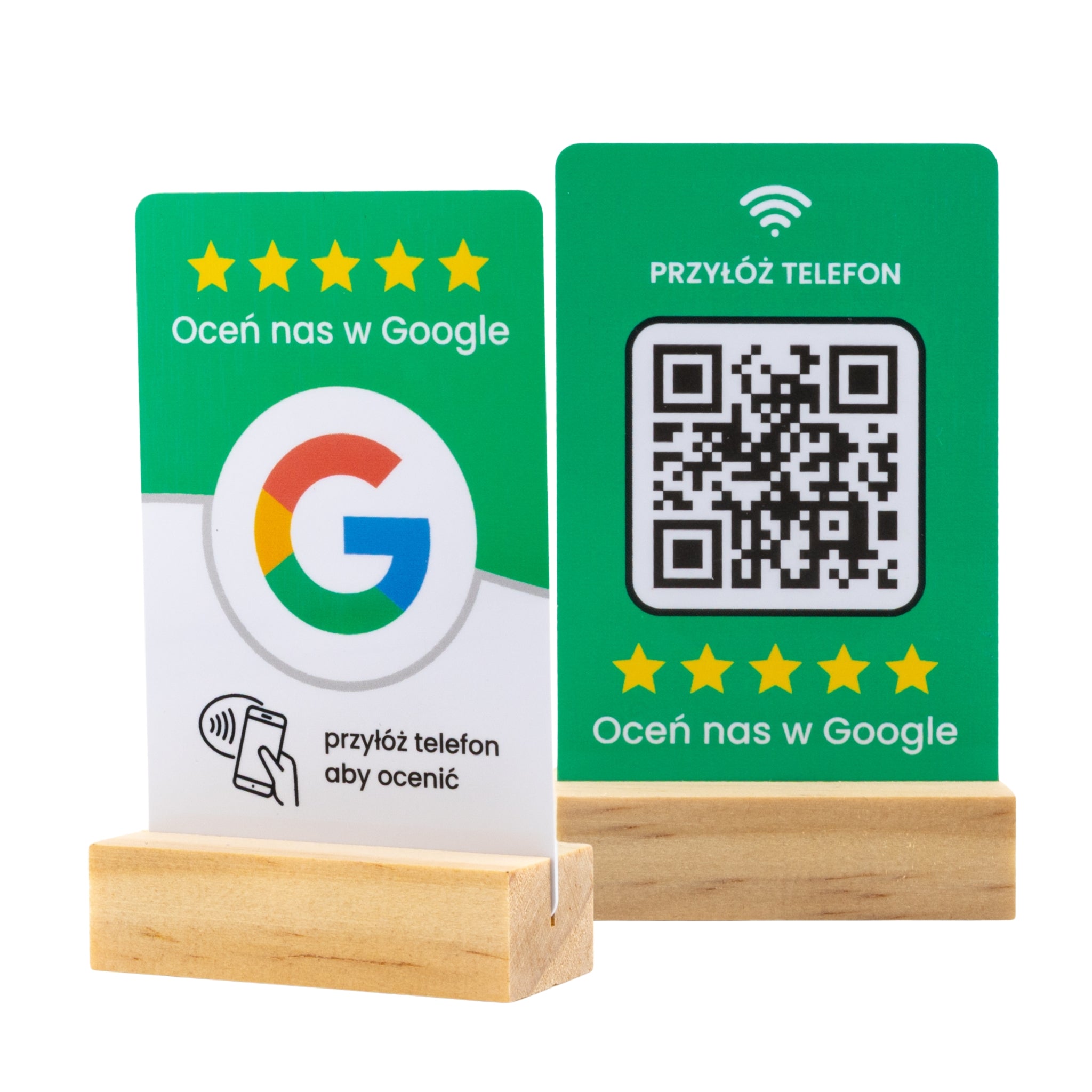 karta Nfc na prostej podstawce przód tył