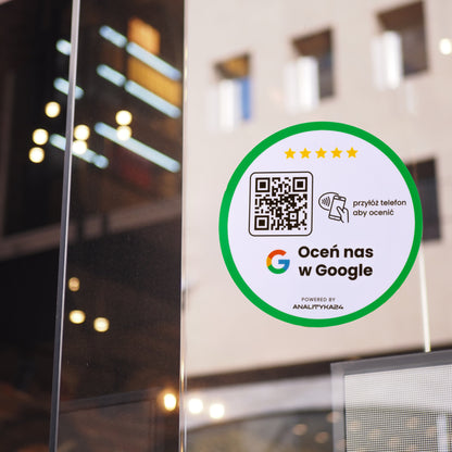 Naklejka do zbierania opinii Google z NFC i kodem QR