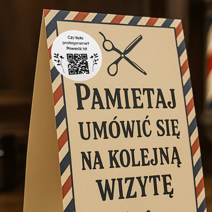 Naklejka QR do opinii Google więcej recenzji salon beauty SPA 3cm zestaw 468szt
