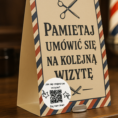 Naklejka QR opinie Google „Jak się czujesz po wizycie?” salon masażu spa 3cm zestaw 468szt