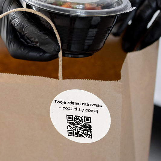 Naklejki QR do opinii Google 3 cm – twoje zdanie dla restauracji i dostawy – zestaw 468 szt