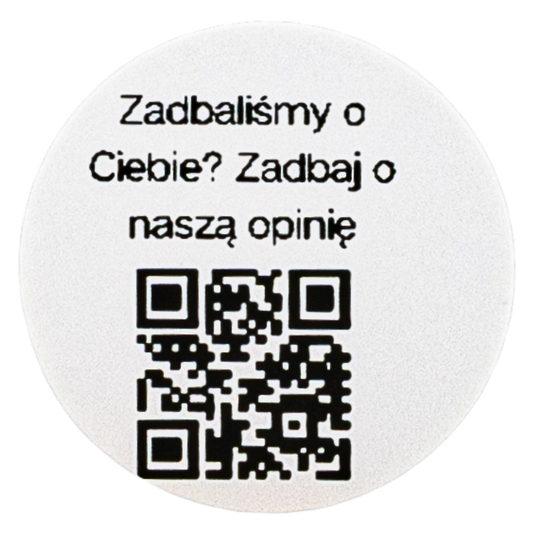 Naklejka QR opinie Google „Zadbaliśmy o Ciebie?” fryzjer barbershop 3cm zestaw 468szt