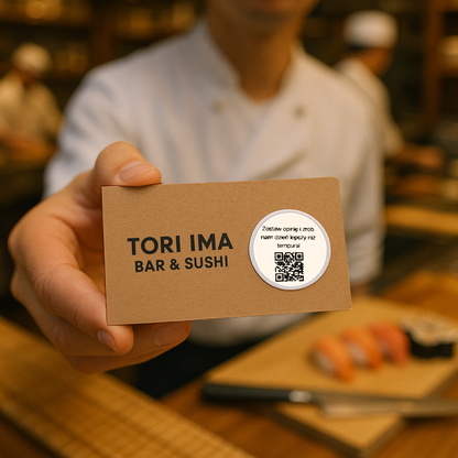 Naklejka QR do opinii Google sushi więcej recenzji restauracja 3cm zestaw 468szt