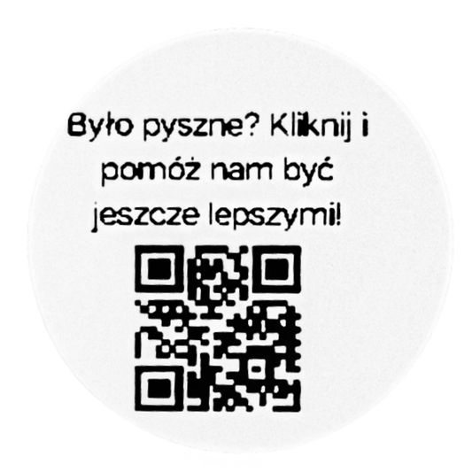 Naklejki QR do opinii Google 3 cm – było pysznie? dla restauracji i dostawy – zestaw 468 szt