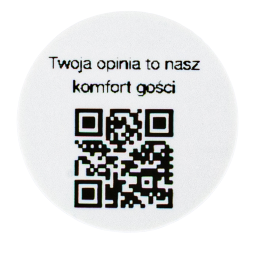 Naklejka QR opinie Google hotel pensjonat recenzje gości 3cm zestaw 468szt
