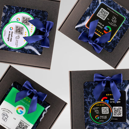 Paczki prezentowe z akcesoriami do zbierania opinii