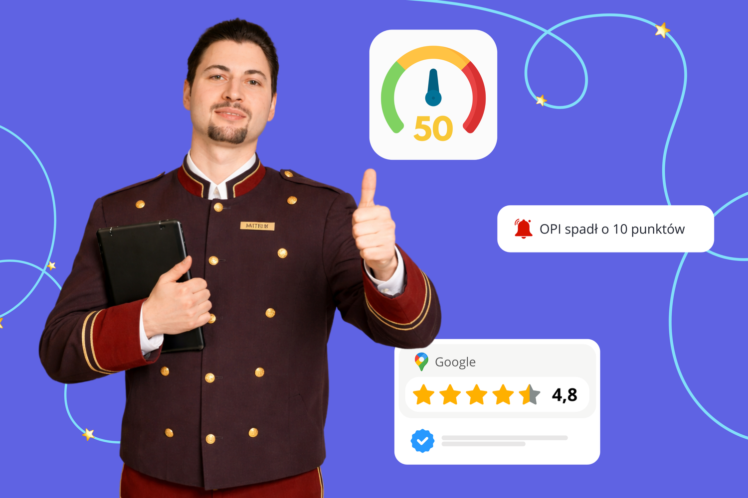 Pracownik hotelu ocenia doświadczenie gości