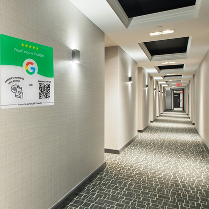 Nowoczesna tabliczka NFC QR do zbierania opinii  w hotelach