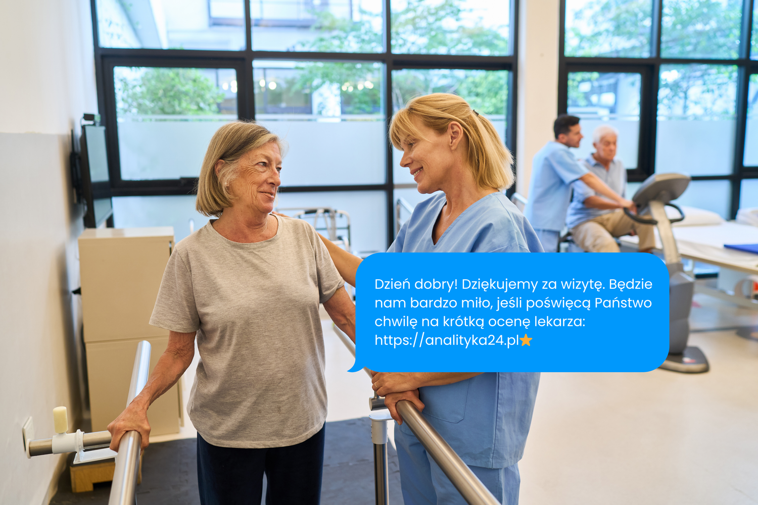 sms do pacjentki do oceny