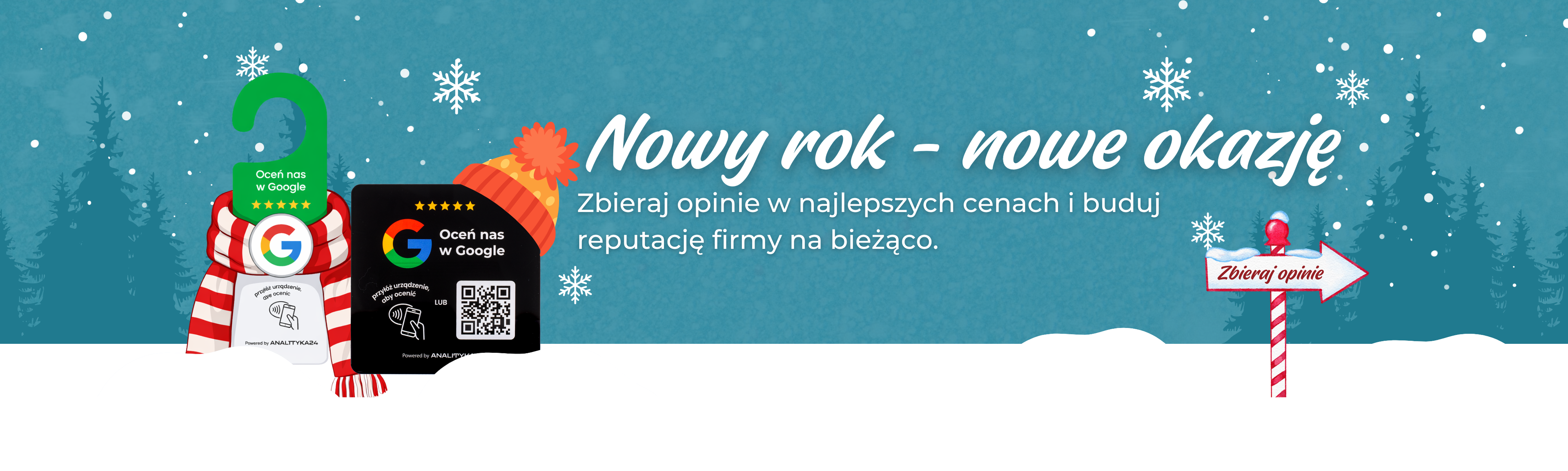 nowy rok - nowe okazję z tabliczką NFC do opinii