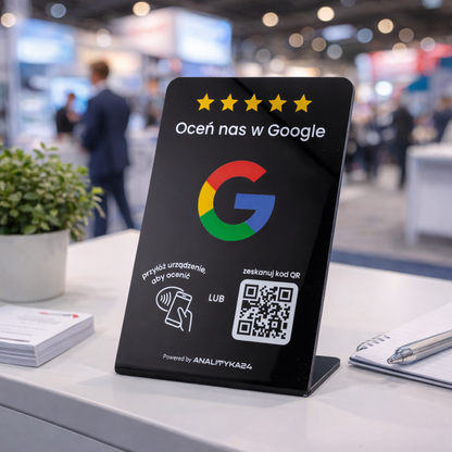 czarny prezenter nfc na evencie