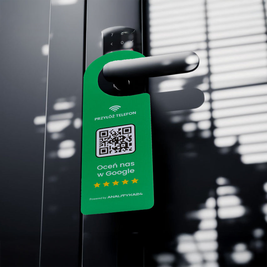 Estetyczna zawieszka 19 cm z kod qr nfc do zbierania opinii Google i zwiększania recenzji.