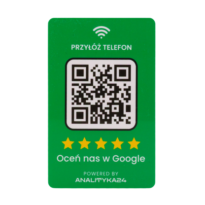 Karta NFC z kodem QR dwustronna - zwiększ liczbę opinii Google w sekundę
