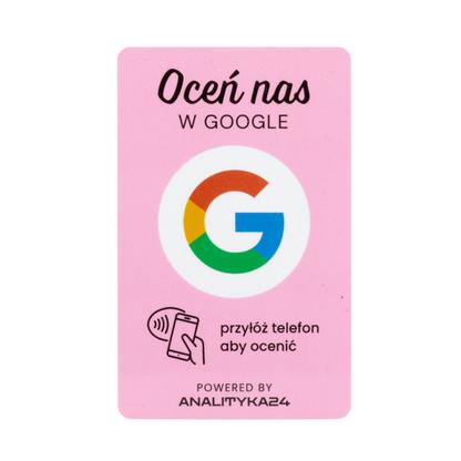 różowa karta nfc na białym tle