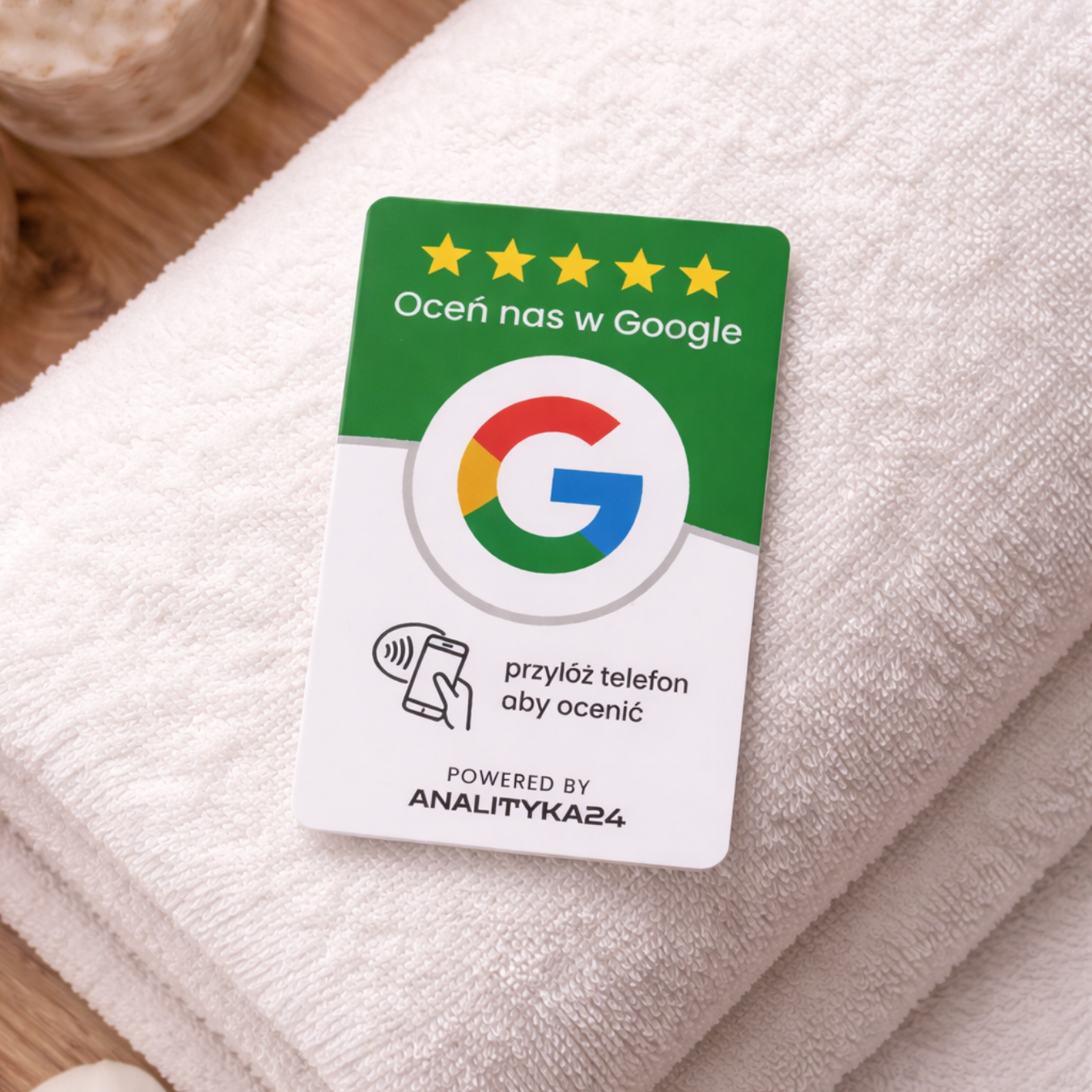Karta NFC na ręcznikach w spa 
