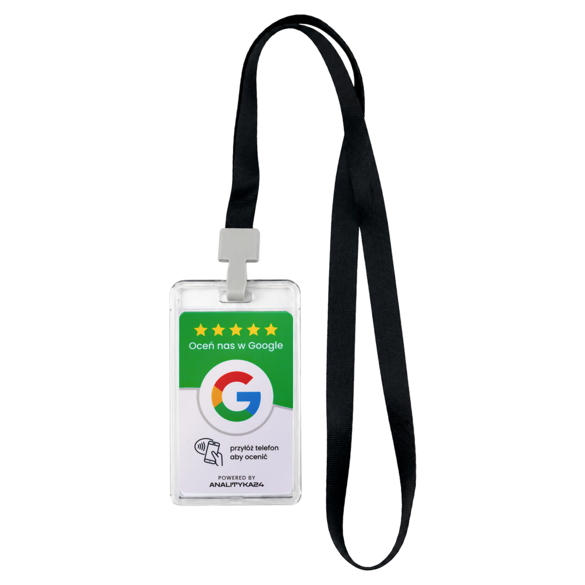 karta zielona nfc w etui biale tlo