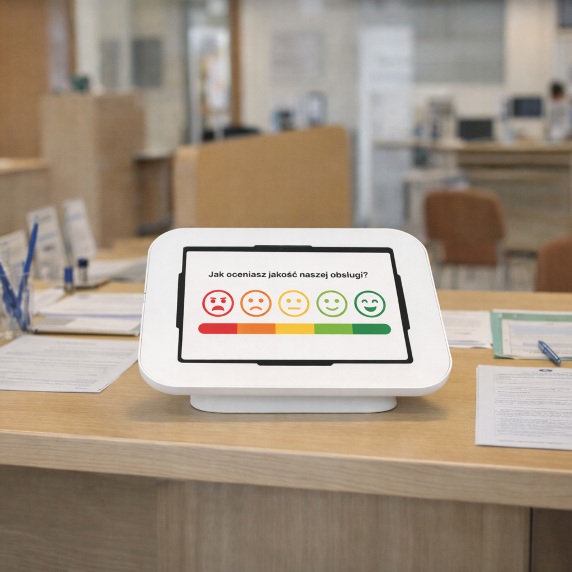 biały kiosk w urzędzie miasta