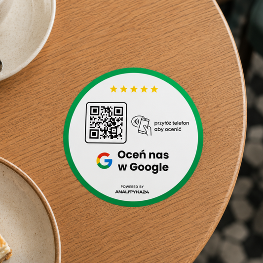Naklejka NFC laminowana – etykieta i tag zbliżeniowy do opinii Google