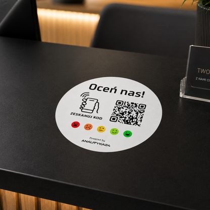 naklejka nfc oceń nas w recepcji