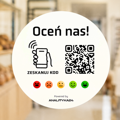 naklejka nfc oceń nas biała w piekarni