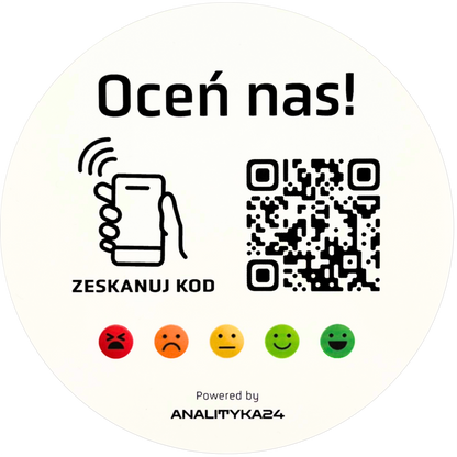 naklejka oceń nas biała bez tła