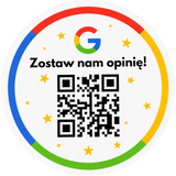 Naklejki QR foliowe 10 cm do opinii Google – zestaw 24 szt.