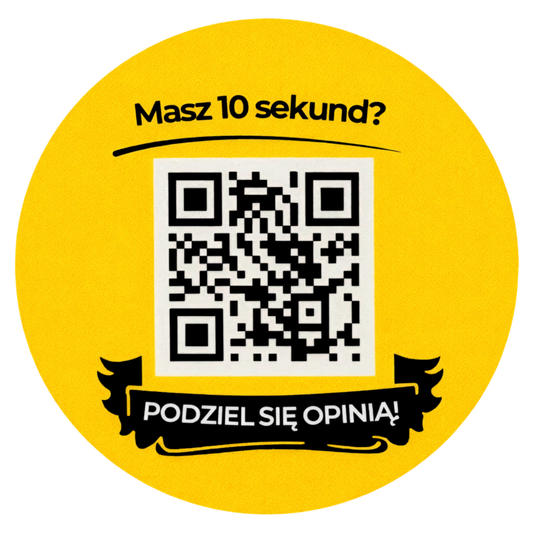 naklejka żółta z kodem qr na białym tle