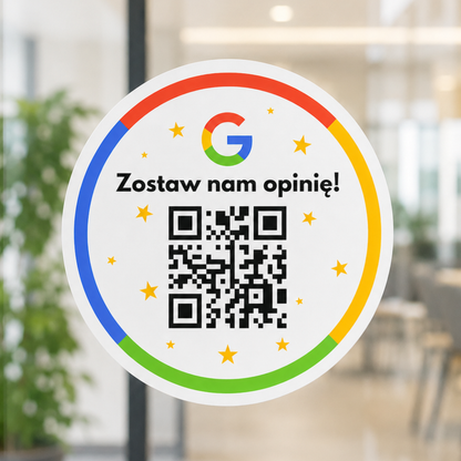 naklejka z kodem qr na szybie