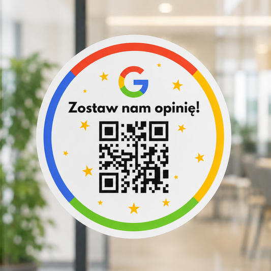naklejka z kodem qr na szybie
