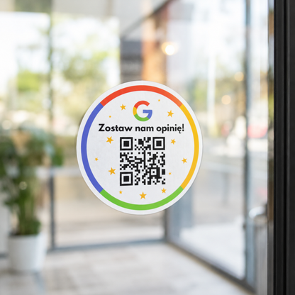 naklejka qr do opinii google na szybie