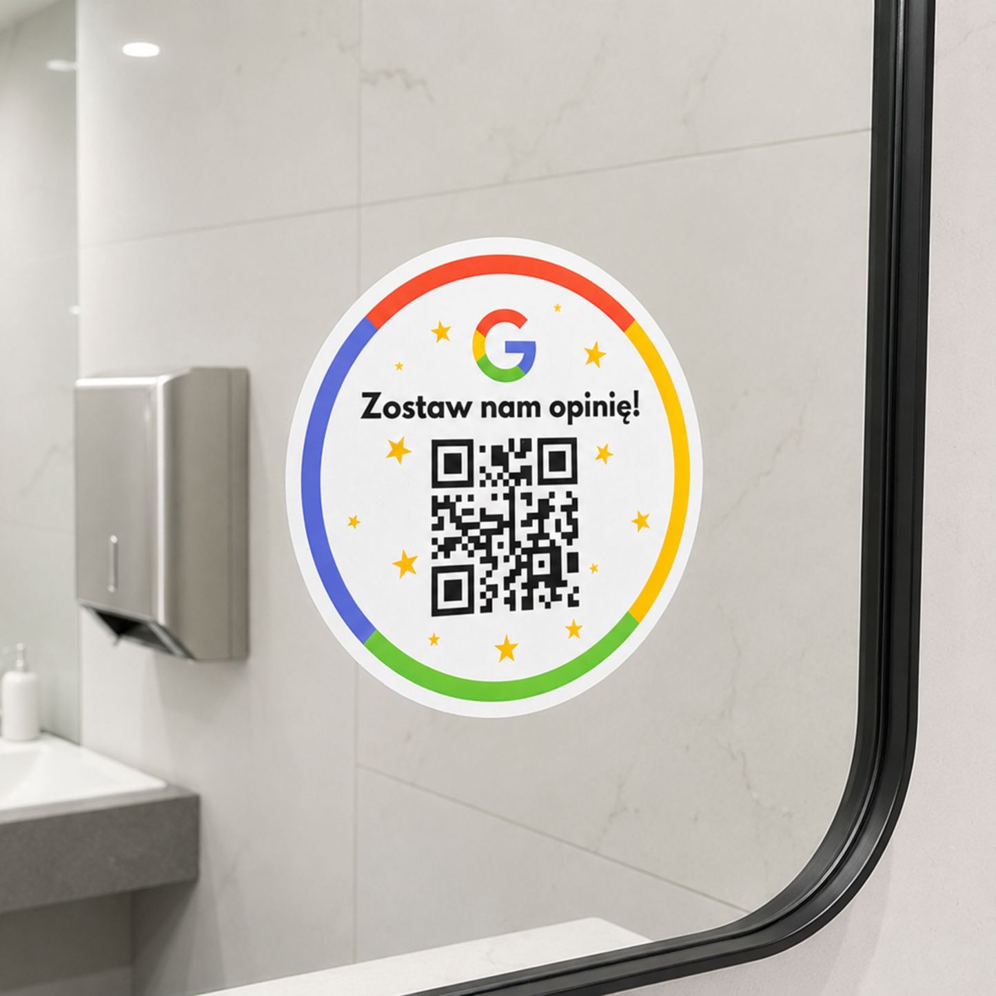 naklejka qr google na lustrze